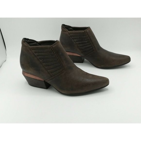 Naya Tezla Mid Heel Western Style Booties Boot Brown Women's 8.5M - Picture 1 of 12